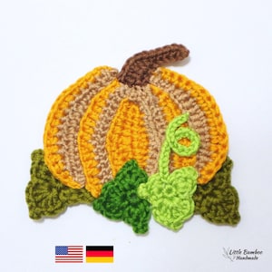 PATTERN- Pumpkin Applique-Crochet Pattern, pdf