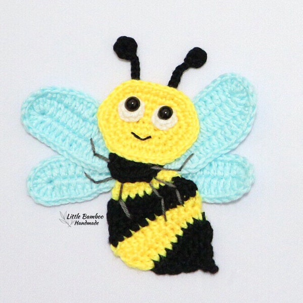 PATTERN- Bee Applique-Crochet Pattern, pdf