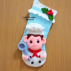 PATTERN - Chef Christmas Stocking - Crochet Pattern, pdf