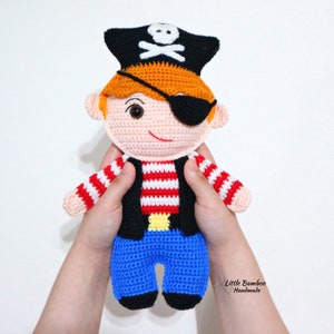 PATTERN- Pirate Ragdoll-Crochet Pattern, pdf