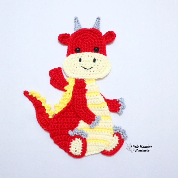 PATTERN- Dragon Applique-Crochet Pattern, pdf