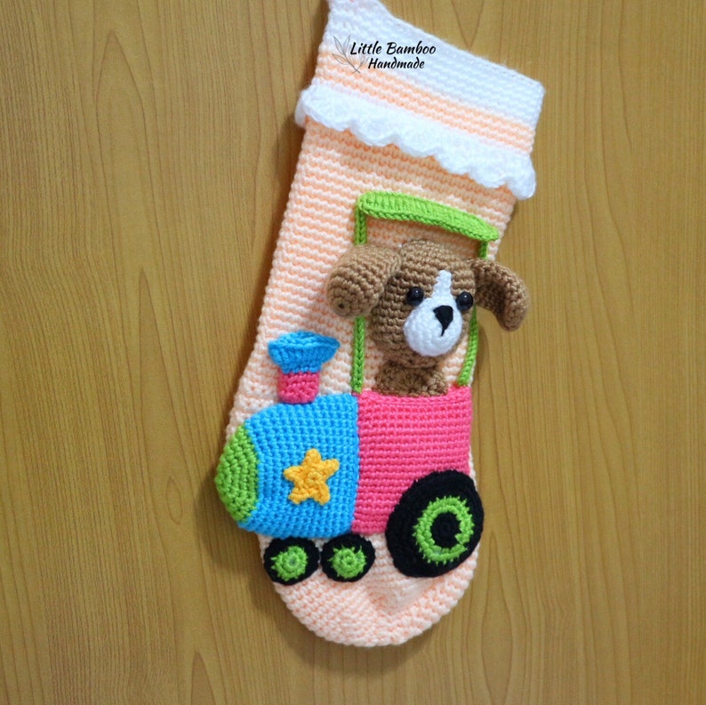 Patterndog on Train Christmas Stockingcrochet Pattern Pdf Etsy