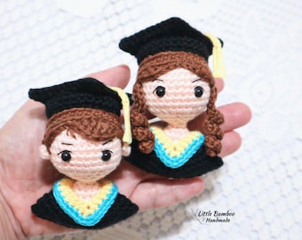 PATTERN-Graduation Boy and Girl Ornament-Crochet Pattern, pdf