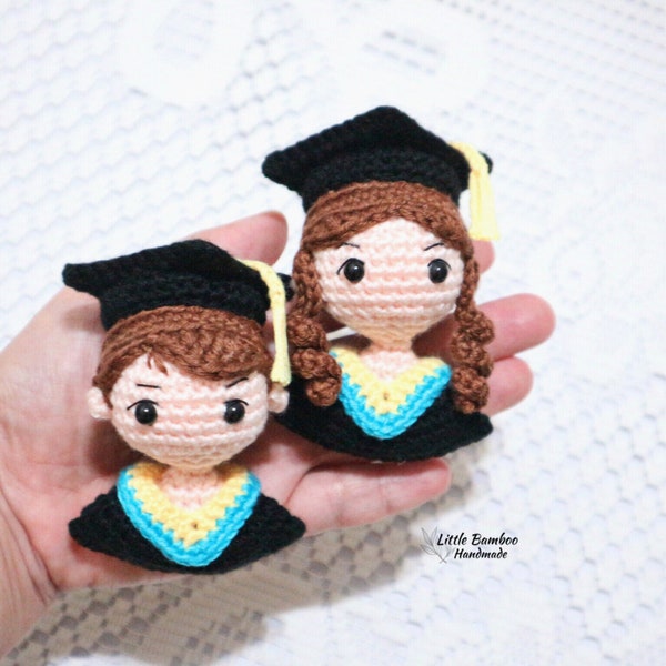 PATTERN-Graduation Boy and Girl Ornament-Crochet Pattern, pdf