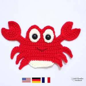 PADRÃO - Aplique de caranguejo - Padrão de crochê, pdf