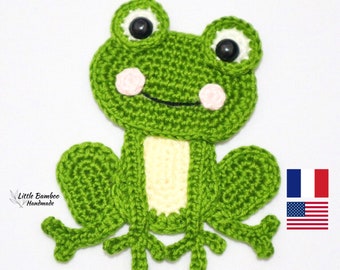 PATTERN-Frog Applique-Crochet Pattern, pdf