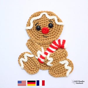 Gingerbread Man Applique Crochet Pattern (PDF)
