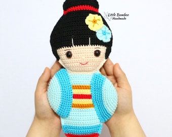 PATTERN - Japanese Girl Ragdoll-Crochet Pattern, pdf