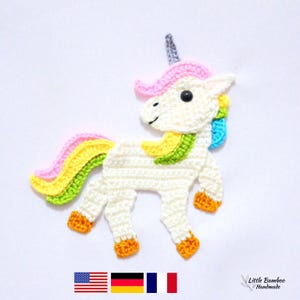 PATTERN- Unicorn Applique-Crochet Pattern, pdf