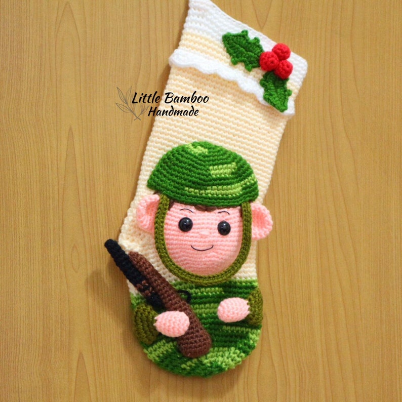 Soldier Christmas Stocking PATTERN pdf Crochet Pattern