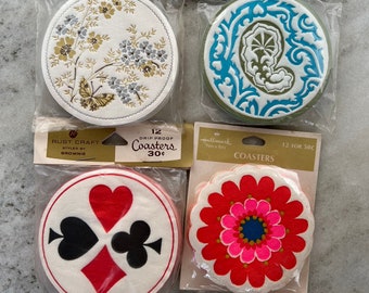 Vintage Coasters from Gibson, Hallmark and Rust Craft