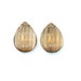 Incredible Matched Pair of Carved Smokey Quartz Almond Beads- 2 pcs CQ006