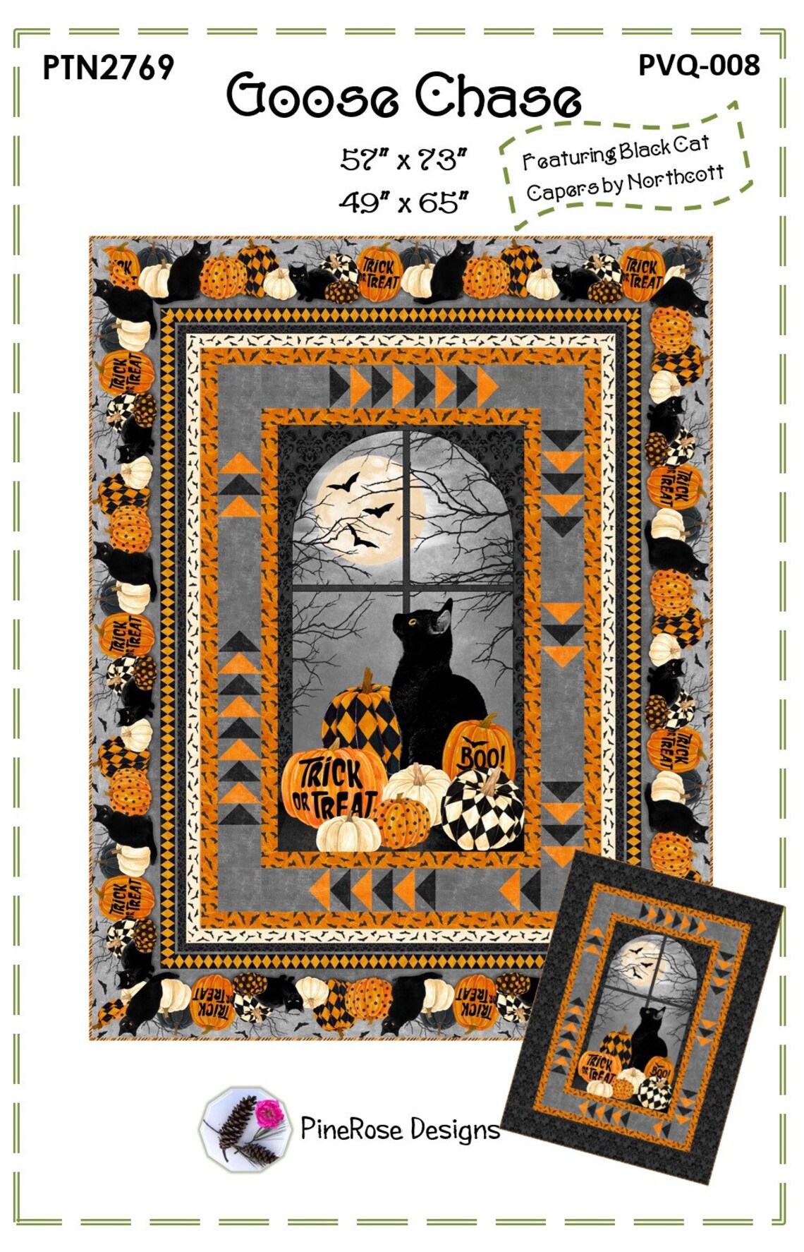Goose Chase Black Cat Capers Digital Lap Quilt Pattern Etsy
