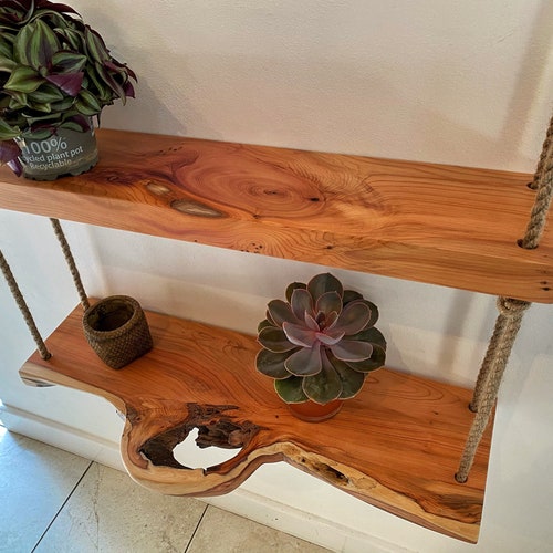 Live Edge Hanging Plant Shelves. Etsy UK