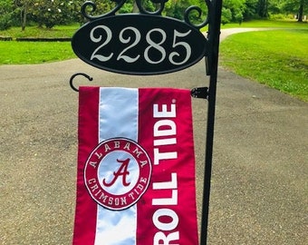 60" Park Ave Address Yard Sign with Alabama Flag