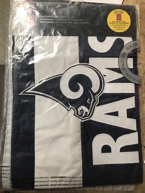 thumbnail image 2 of LA Rams White Horns House Flag - Double Sided Outdoor Team Banner 2 of 14