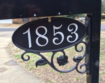 Address Bracket with Reflective Numbers for Mailbox