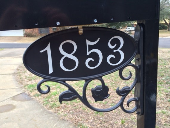 Address Bracket with Reflective Numbers for Mailbox