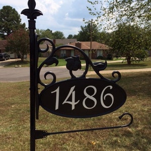 Park Ave Address Yard Sign 58" with Flag Holder and Reflective Numbers
