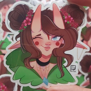 Jellymaid Vinyl Stickers - Cute Weatherproof Die-Cut Sticker - OC Elf Tiefling Art