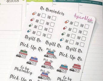 Rx Reminder Stickers || Planner Stickers and Accessories