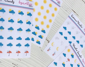 Weather Icon Stickers || Planner Stickers & Accessories 4 Erin Condren Travelers Notebooks Bujo Journals Crafts Projects