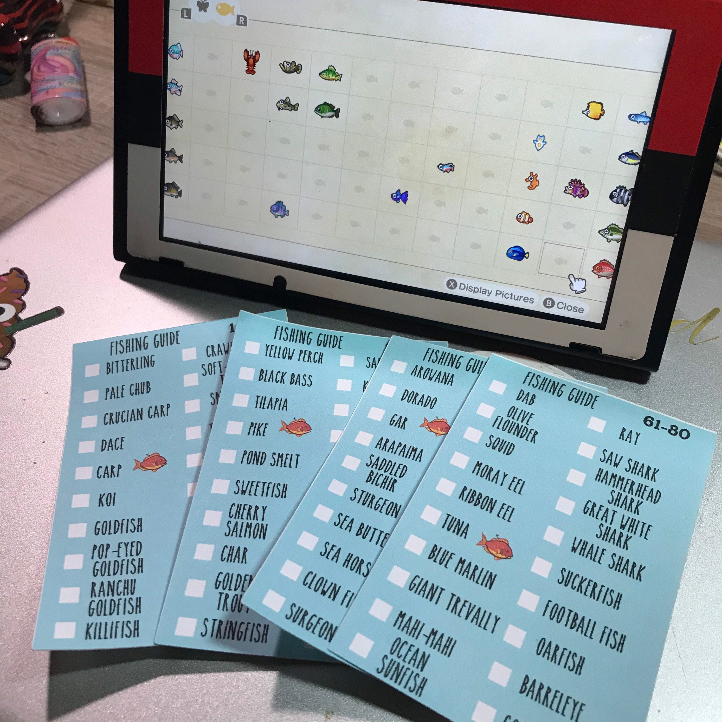 ACNH Fishing Guide Planner Stickers & Accessories 4 Erin ...