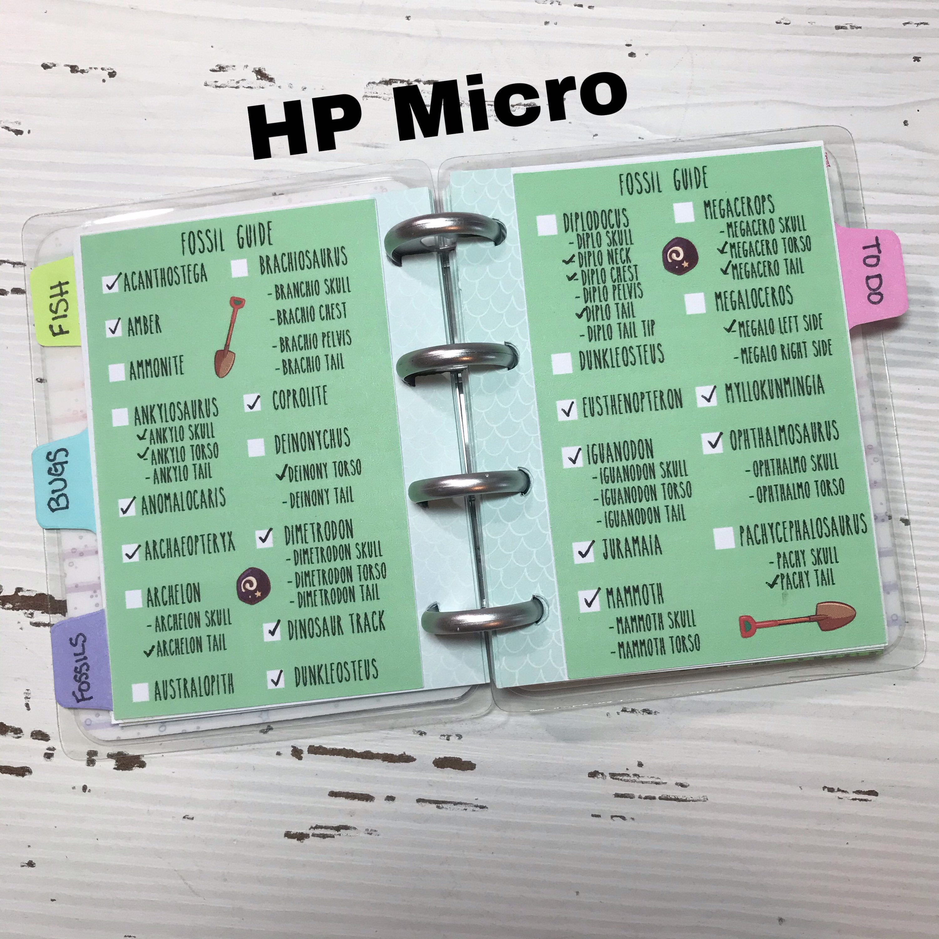 ACNH Fossil Guide Planner Stickers & Accessories 4 Erin Etsy