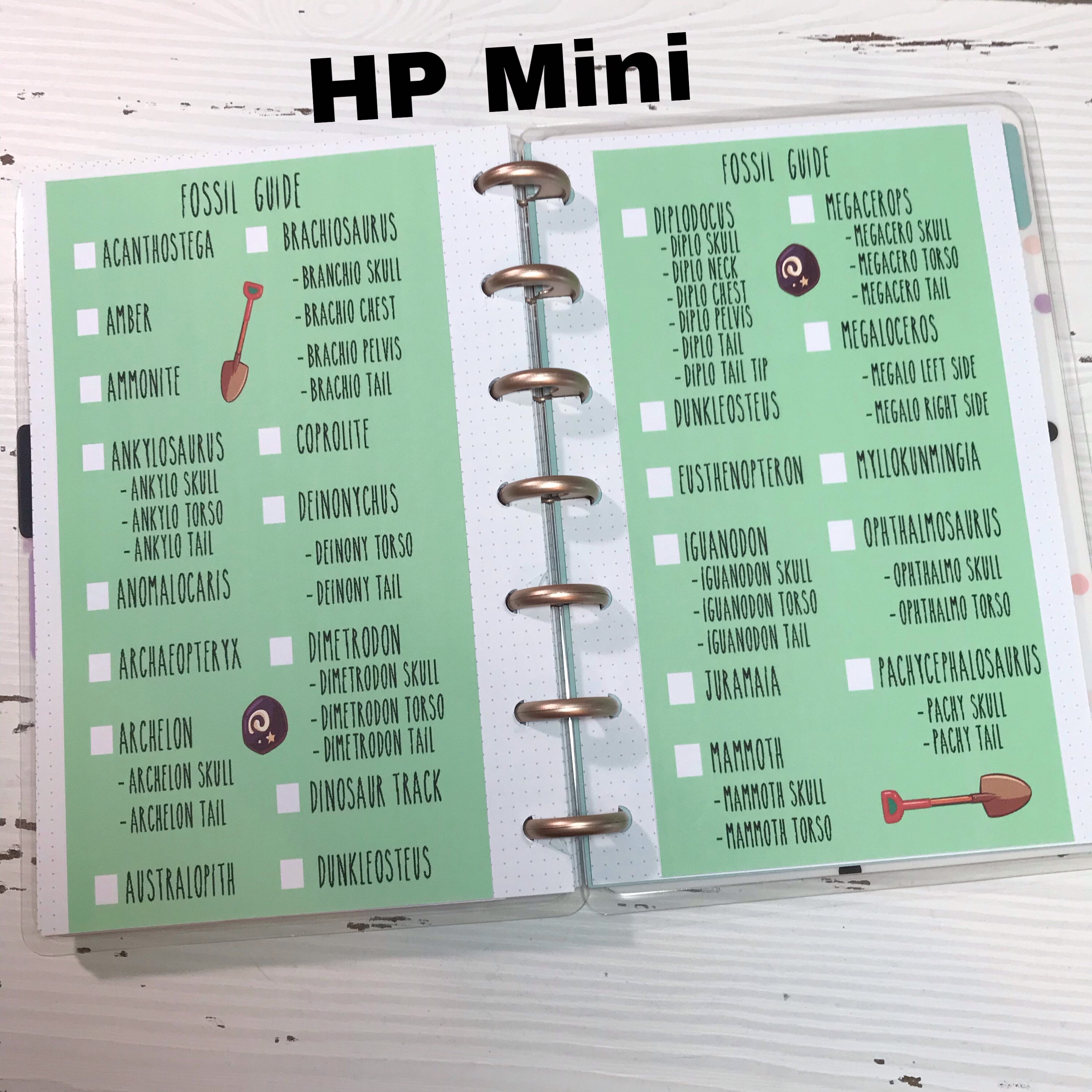 ACNH Fossil Guide Planner Stickers & Accessories 4 Erin Etsy