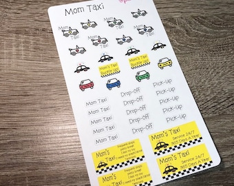 Mom Taxi Stickers ||  || Planner Stickers & Accessories 4 Erin Condren Travelers Notebooks Bujo Journals Crafts Projects