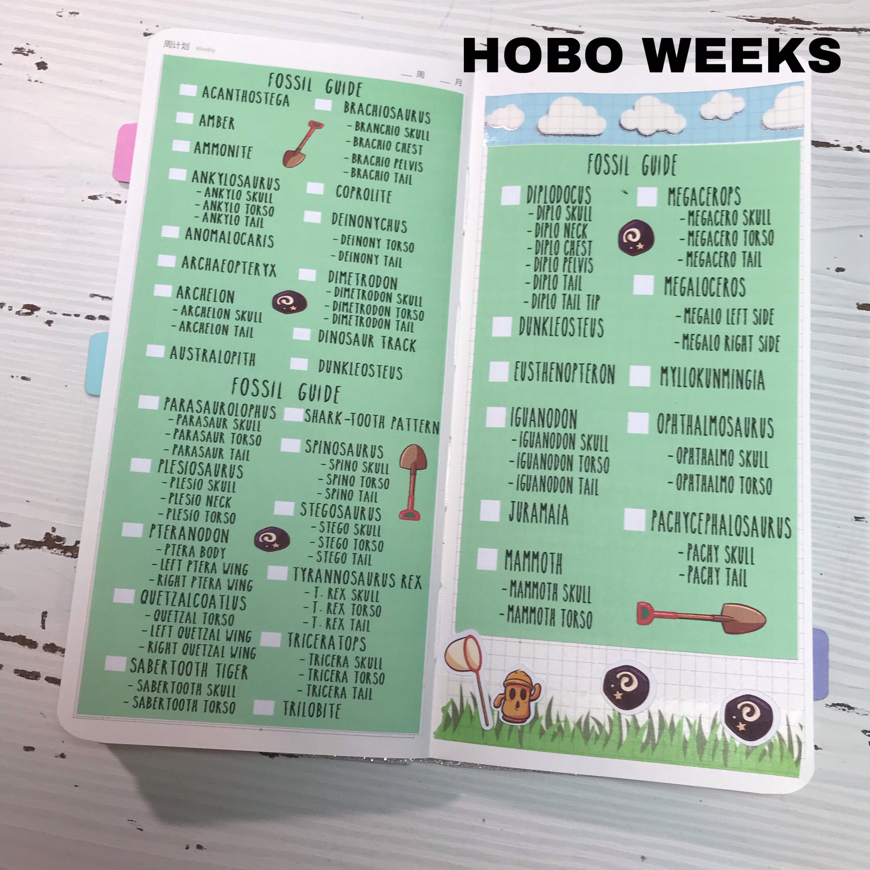 ACNH Fossil Guide Planner Stickers & Accessories 4 Erin Etsy
