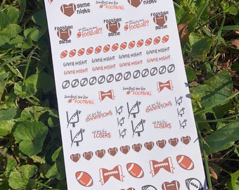 Football Stickers ||  || Planner Stickers & Accessories 4 Erin Condren Travelers Notebooks Bujo Journals Crafts Projects