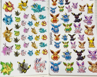 Pokémon Eeveelutions Bundle on Vinyl || Planner Stickers & Accessories 4 Erin Condren Travelers Notebooks Bujo Journals Crafts Projects