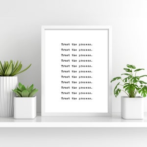 Trust The Process Printable, Wall Art, Inspirational Quote, Manifesting, Poster, Home Decor, Digital Download Art Quote, Motivational