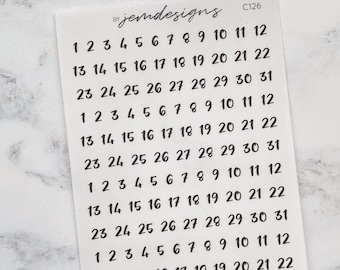 CLEAR Script Date Stickers, Transparent Functional Stickers, 4 months, Redate Undated Planners, Minimal Planner Stickers (C126)