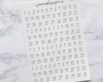 CLEAR Script Date Stickers, Transparent Stickers, 4 months, Redate Undated Planners, Minimal Planner Stickers (C134)
