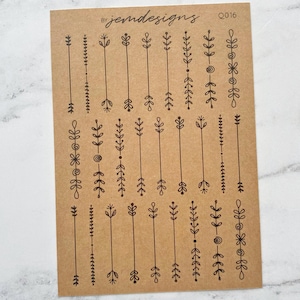 Botanische Aufkleber, Kraft Braun Dekorative Planer Aufkleber, Journaling und Journal Aufkleber (Q016)