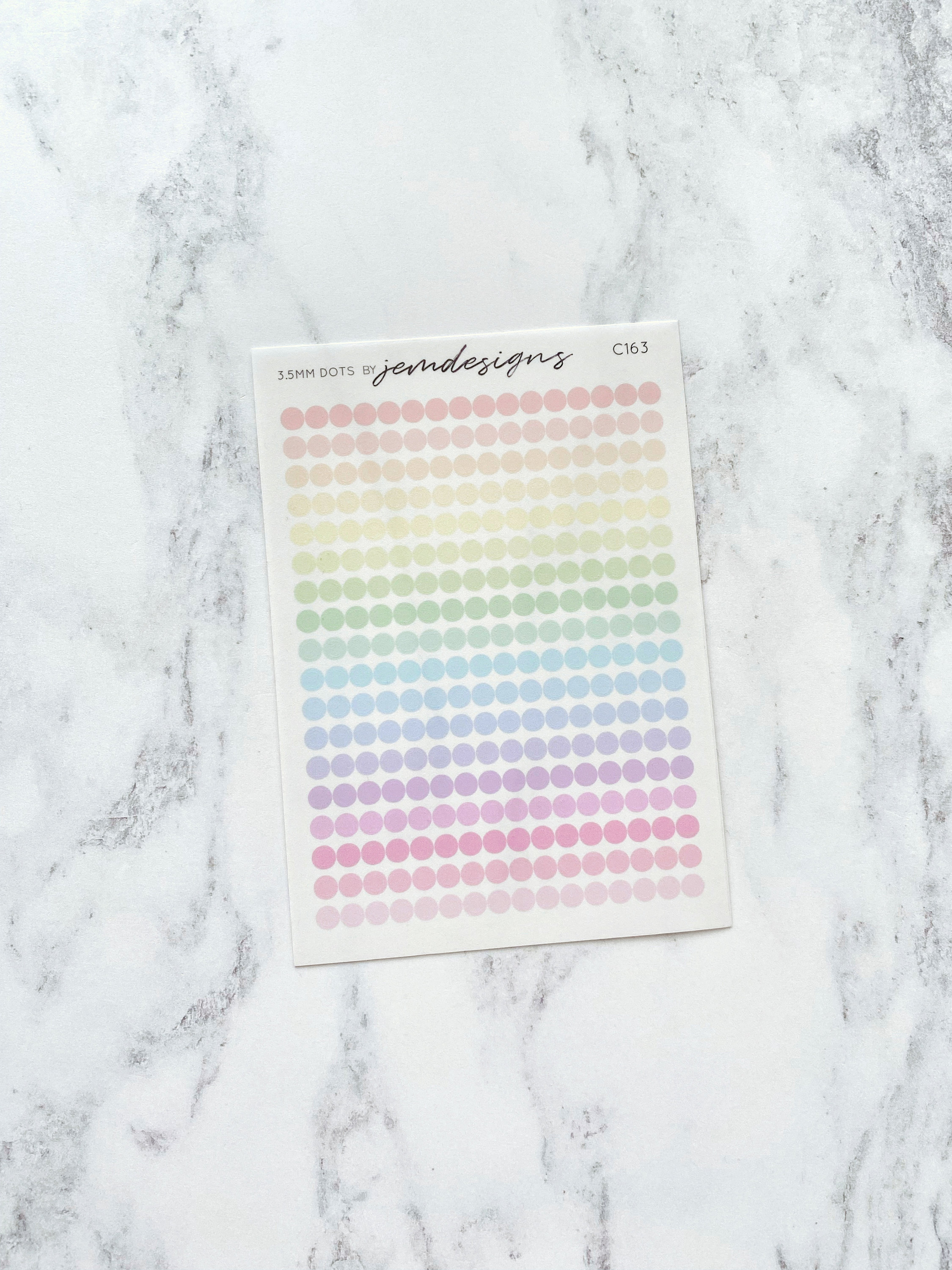 CLEAR 3.5mm Micro Dots, Pastel Rainbow Stickers, Tiny Mini Stickers ...
