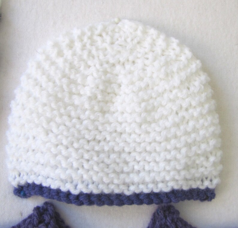 KSS New Handmade Gender Neutral PurpleWhite SweaterCardigan with a Hat Newborn SW-607