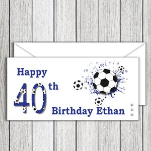 Personalised Football 16th/18th/21st etc Birthday Card