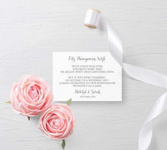 10 X Wedding Honeymoon Wish Poem Etsy