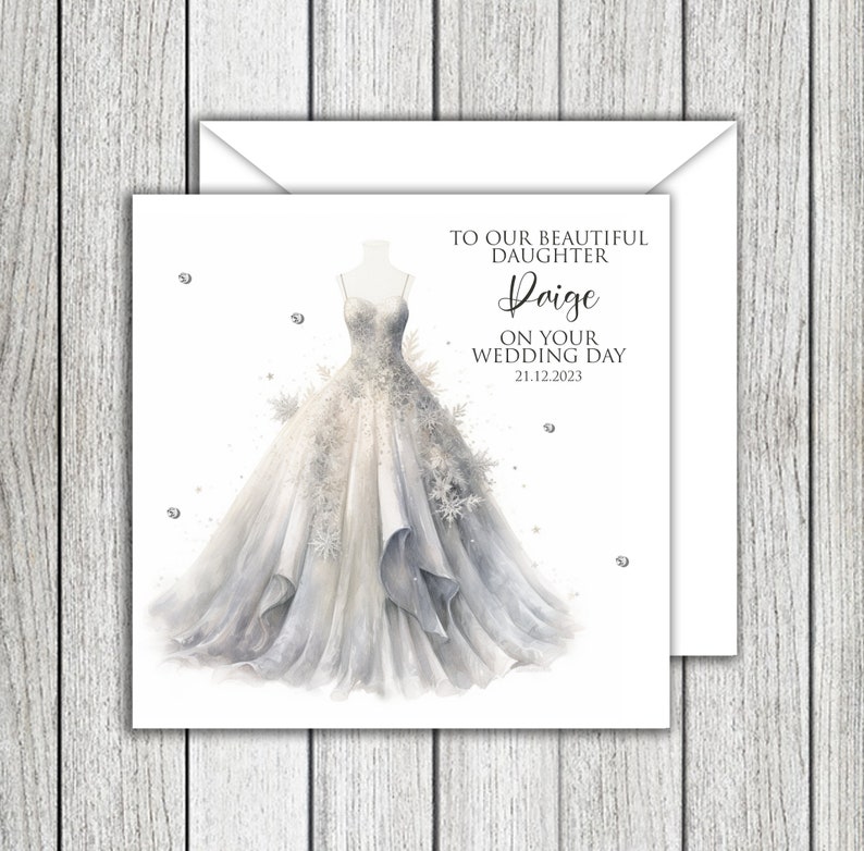 Winter Wedding Daughter Wedding Card image 1