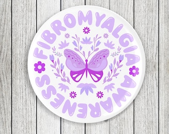 Fibromyalgia Purple Badge  (58mm)