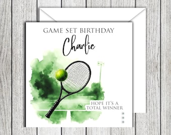 Tennis Birthday Card