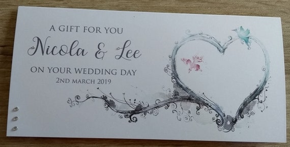 Personalised Wedding Day Gift Wallet for Money//Voucher//Gift Card