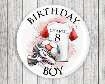 Personalised Football Shirt Birthday Badge 58mm