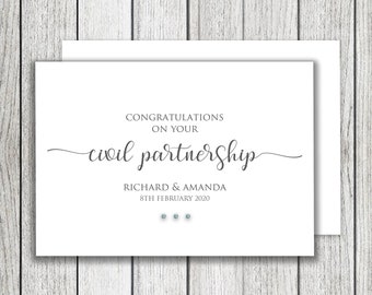 Congratulations Mixed/ Same Sex Civil Partnership Card