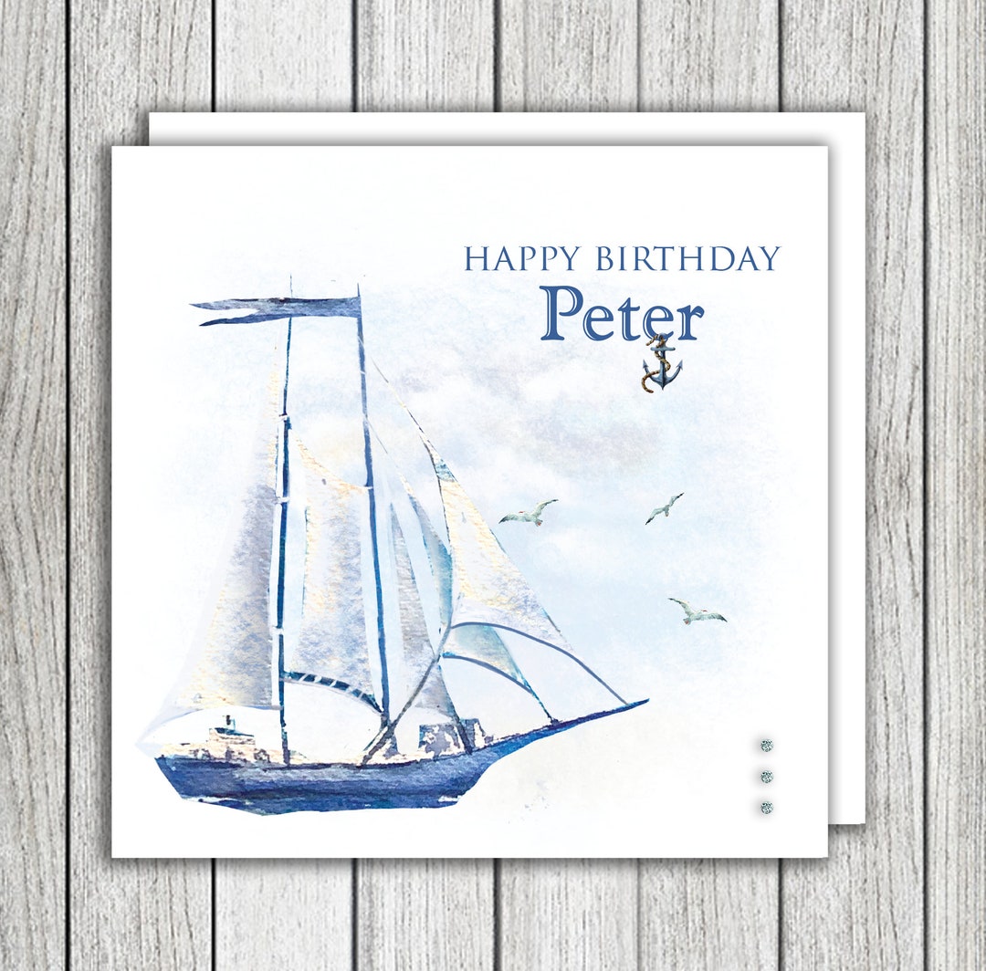 Yacht/nautical Birthday Card - Etsy UK