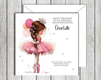 Pink Ballerina Birthday Card female