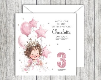 Tarjeta de cumpleaños de princesita - Cualquier parentesco